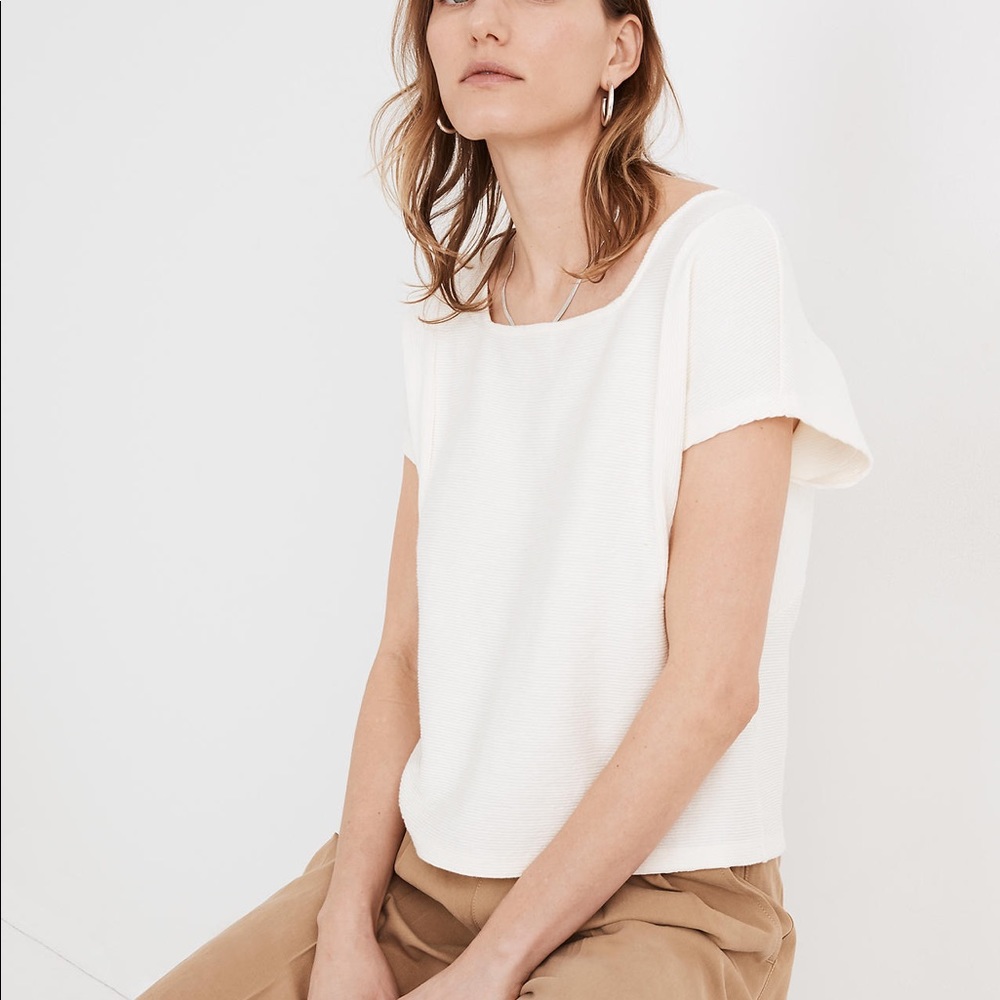 Madewell Cream Square-Neck Top